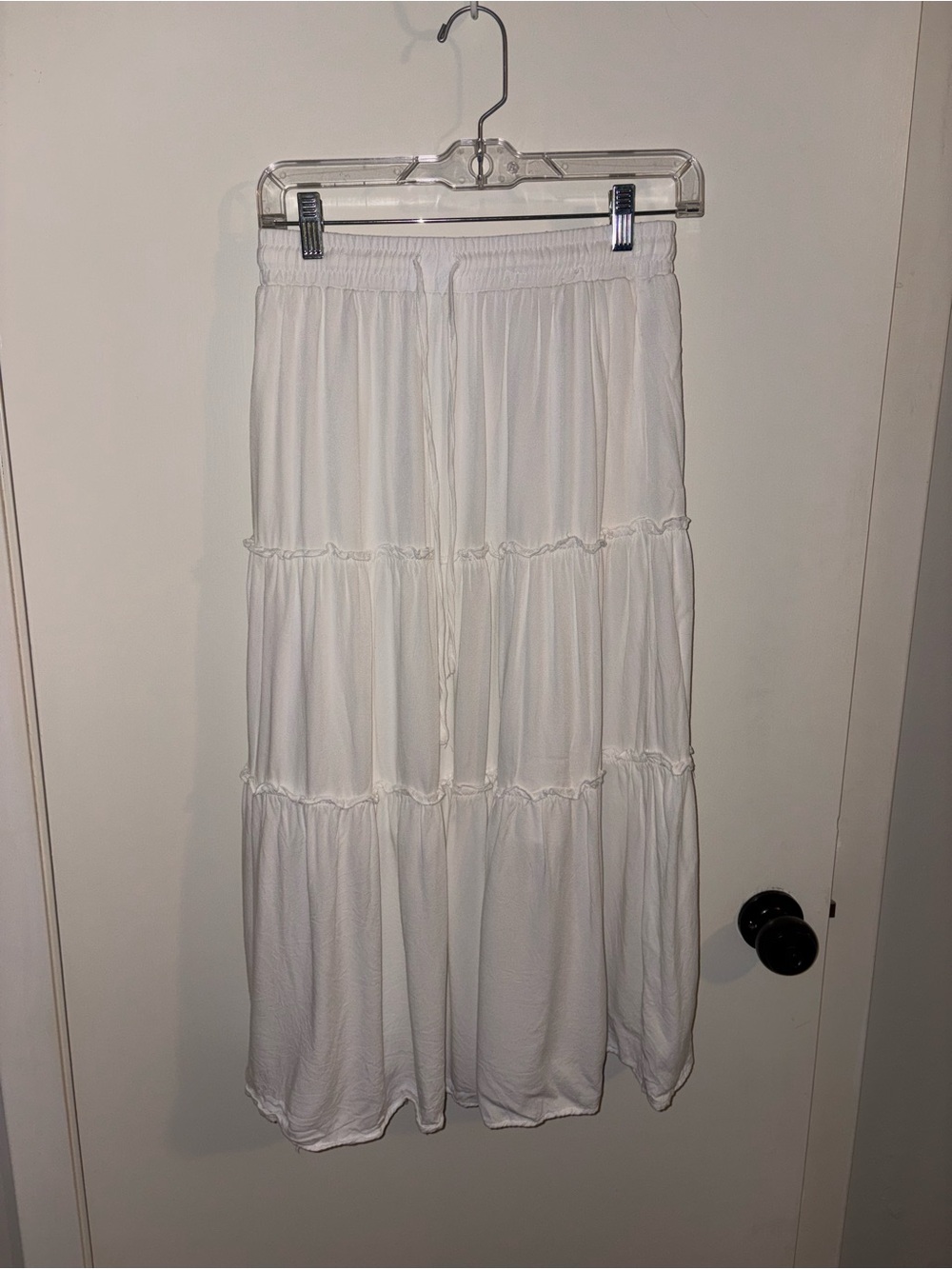 Women’s White Tiered Maxi Skirt - Picture 2 of 2